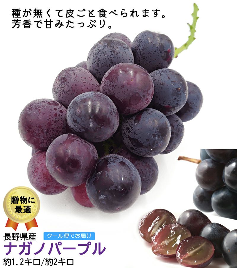 ぶどう ナガノパープルギフトに。 約1．2キロ/約2キロ | COCORO