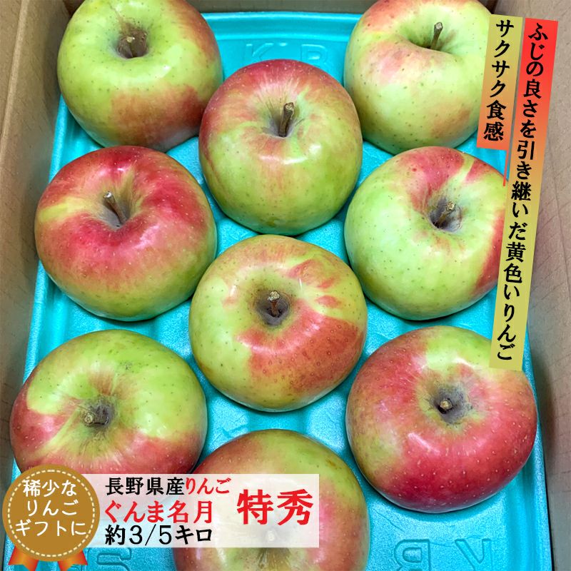 長野県産 りんご ぐんま名月 特秀 約3キロ / 約5キロ
