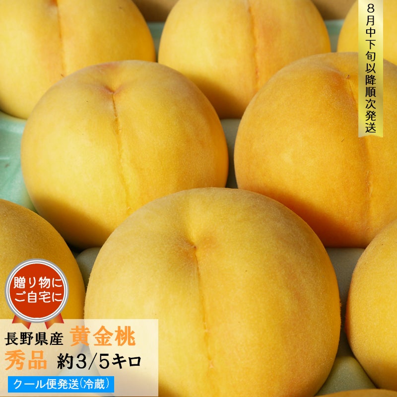 長野県産 桃 黄金桃贈答用 秀品 約3/5キロ | COCORO FARM VILLAGE