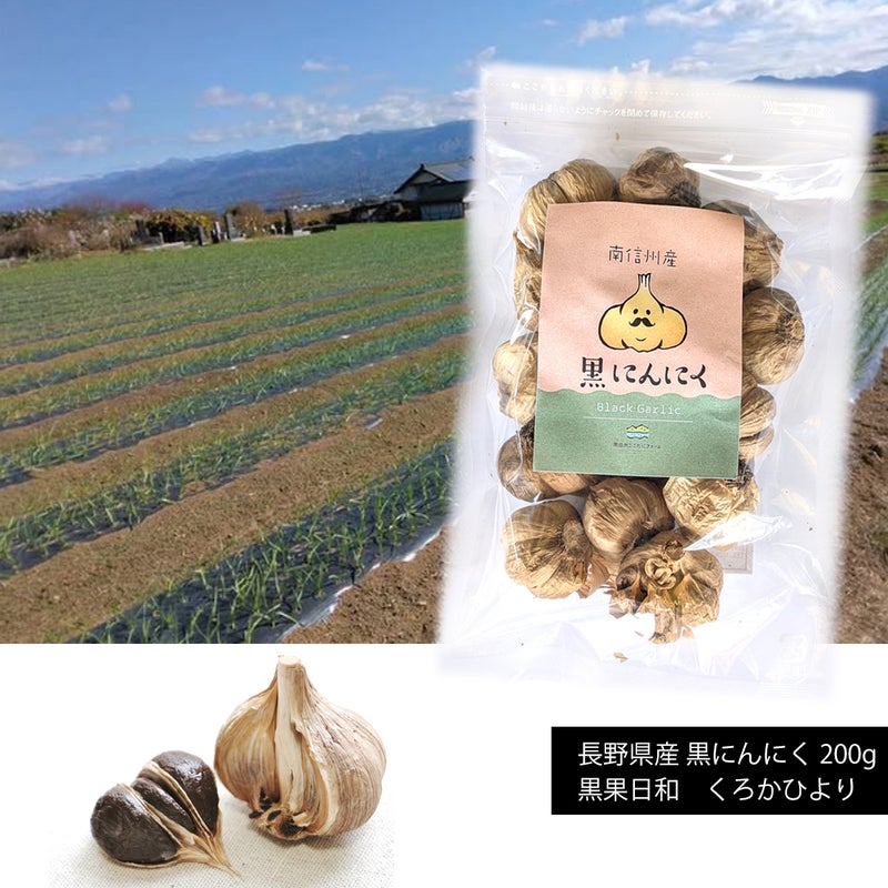 長野県産黒にんにく 200g 黒果日和 くろかひより